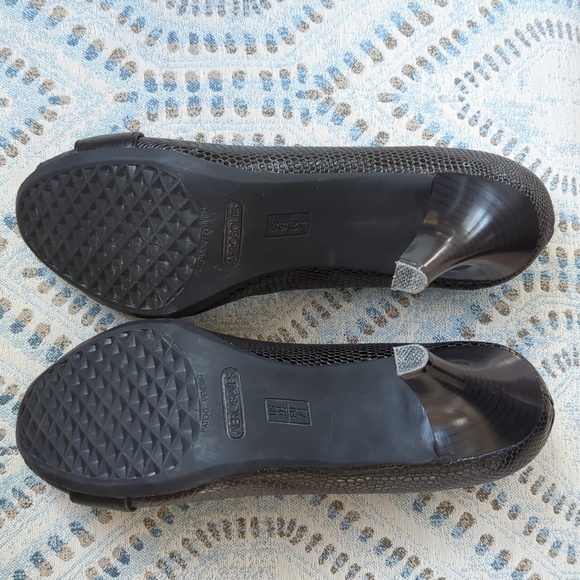 NWT Aerosoles Heel Rest Good Lux Peep Toe Pumps 9.5 Black Faux Snakeskin Pattern - Picture 16 of 16